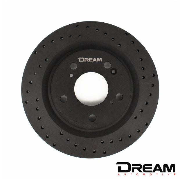 Dream Automotive Thermic Black Rear Drilled Brake Discs | Honda Civic Type R | FK8 2.0T K20C1 | 2017+
